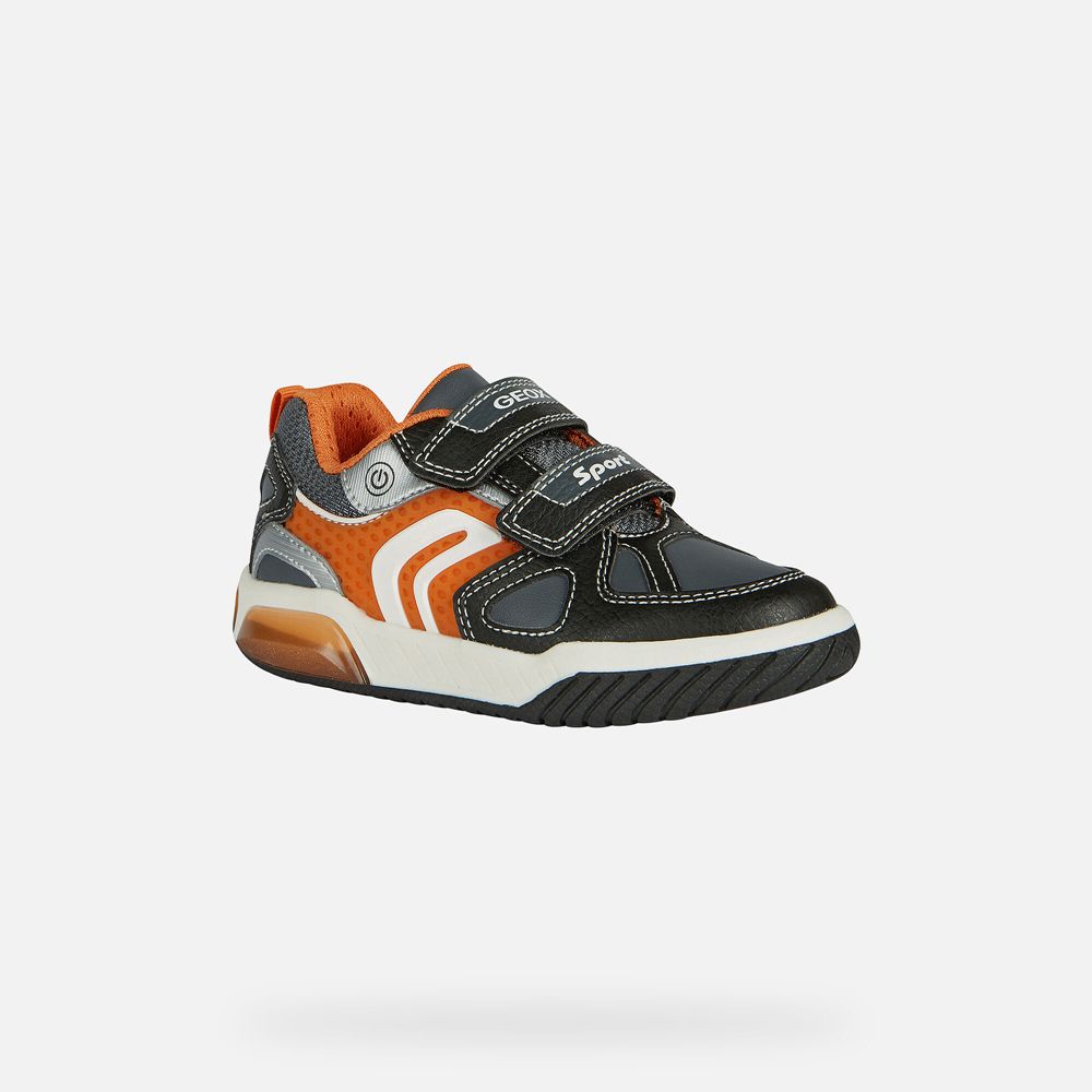 Tenis Geox Menino Pretas/Laranja - Inek - FOHEV8927